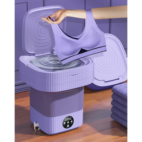 13L Blue light Portable Washing Machine Underwear with Dryer Bucket Socks Clothes Washer Camping Folding Mini Washing Machine