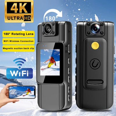 4K 1080P HD Wifi Mini Camera Handheld Back Clip Law Enforcement IR Night Vision Smart Portable Camera Car Recorder