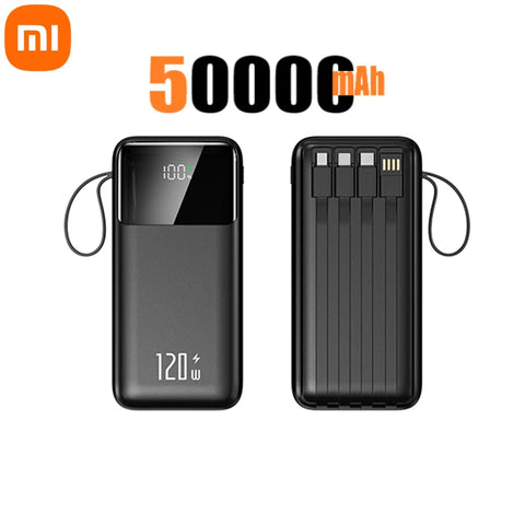 Xiaomi Hot 200000mAh 120W Power Bank Super Fast Charging Powerbank Portable Mobile Power With 4 Wire for iPhone Samsung HUAWEI