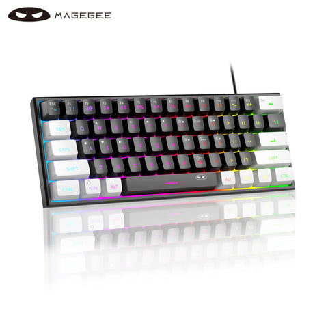 MageGee TS91 60% Compact Wired Keyboard 61 Keys RGB Backlight Small Portable Office Computer Membrane Keyboard For Windows PC