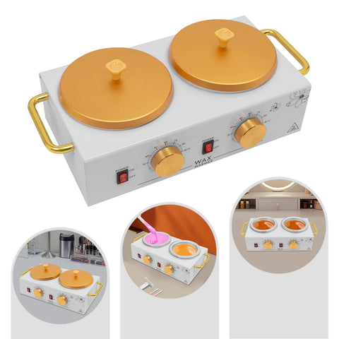 200W 0~100℃ Electric Double Pot Wax Heater With Temperature Control For Beauty Salons, Skin Care Centers