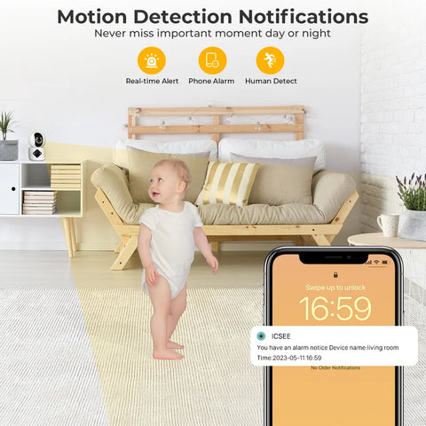 4MP Dual Lens WiFi Camera Dual Screen Baby Monitor Auto Tracking Ai Human Detection Indoor Home secuiryt CCTV Video Surveillance