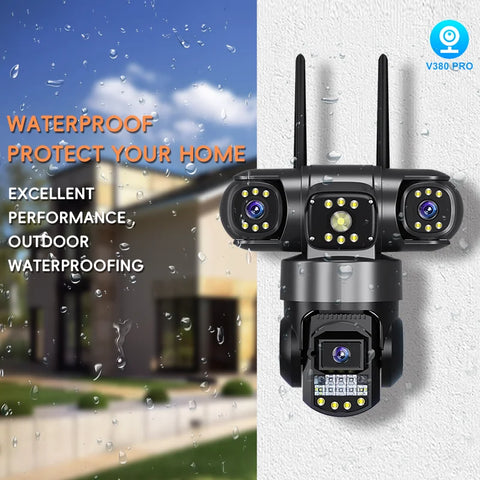 3 Lens Video Surveillance Camera Wifi Network CCTV Camera 4G SIM Card Wireless 360 Monitor Outdoor Waterproof Security Cameras