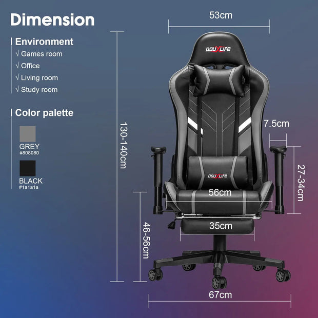 Gaming Chair Massage Ergonomic New Customized PU Massage Computer Office Chairs High Back Design Lumbar Relax Seat