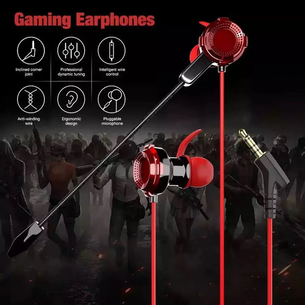 Wired Headphones Ps4 Headset Gamer with Mic handfree Stereo Bass Sport Earbuds Hearing Aids Gaming Earphones for Pc Mobile Phone