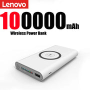 Lenovo 200000mAh External Battery Power Bank Two-Way Wireless Fast Charge Powerbank Portable Charger Type-C For iPhone Samsung