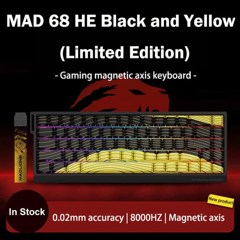 MADLIONS MAD 60/68HE Gaming Magnetic Switch Keyboard Wired Key Web Drive Custom 8K 61/68 Return RT Adjustable Keystroke Hot Swap