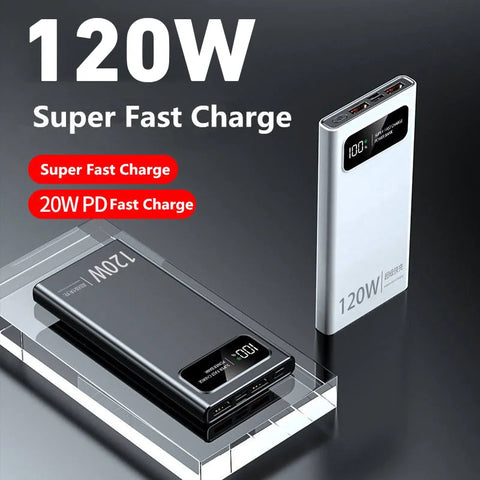 Lenovo 120W Super Fast Charging Power Bank 200000mAh large Capacity Mobile Power External Battery For Iphone Xiaomi Vivo Huawei