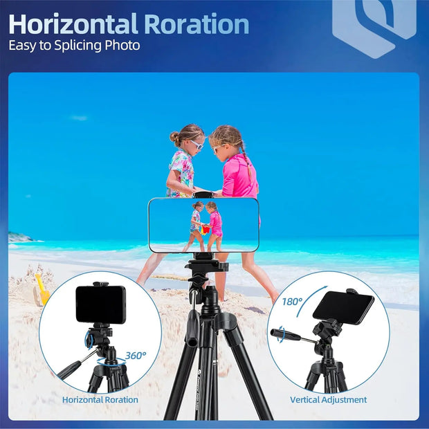 Fotopro DIGI3400 Camera Tripod 122CM Phone Tripod Stand with 3-Way Head Lightweight Portable Aluminum Travel Tripod for DSLR