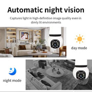 5MP E27 Bulb Camera Wifi Surveillance with LED Bulb HD PTZ 8X Zoom Smart Home Tracking Two-way Audio Night Vision Wireless Cam