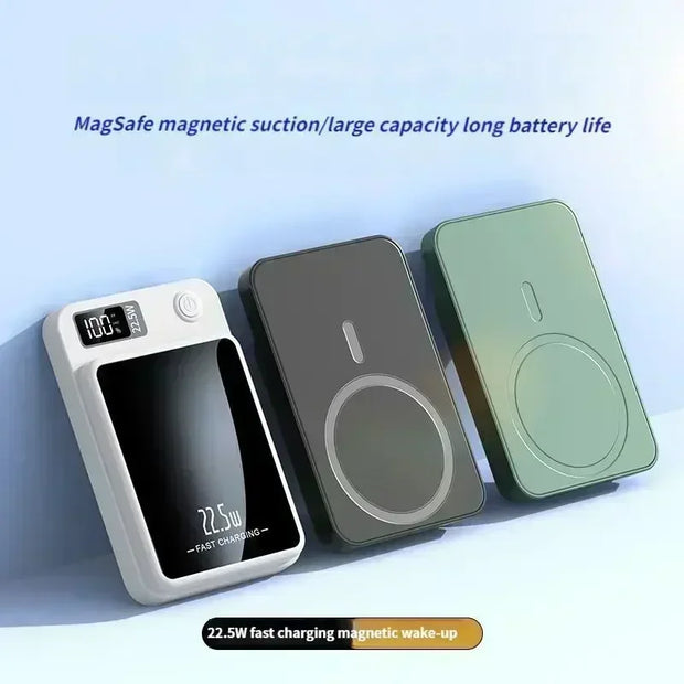 Magnetic power bank 50000mAh large capacity wireless fast charging suitable for iPhone Xiaomi Huawei universal mobile power bank