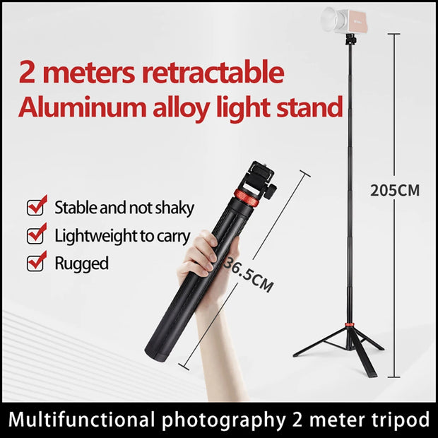 MIAOTU MT-79 Extendable Tripod with 1/4'' Screw for DSLR Camera Smartphone Fill Light Microphone Tripod