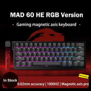 MADLIONS MAD 60/68HE Gaming Magnetic Switch Keyboard Wired Key Web Drive Custom 8K 61/68 Return RT Adjustable Keystroke Hot Swap