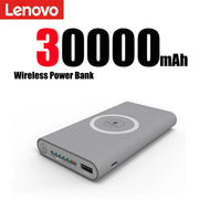 Lenovo 200000mAh External Battery Power Bank Two-Way Wireless Fast Charge Powerbank Portable Charger Type-C For iPhone Samsung