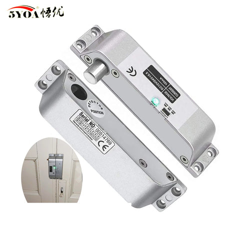 5YOA Electric Mortise Locks Drop Bolt Lock DC12V Smart Electronic with Adjustable Time Delay Fail Safe Mode for Access Control