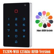 Wifi Tuya App RFID Access Control Keypad 2000 User EM 125KHz or IC Standalone Touch Card Reader for Access Control System