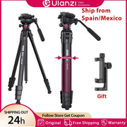 Ulanzi OMBRA 1.6M Video Travel Tripod 360° Panorama Fluid Drag Pan Tripod Max Load 6KG Arca Swiss Plate for DSLR Camera