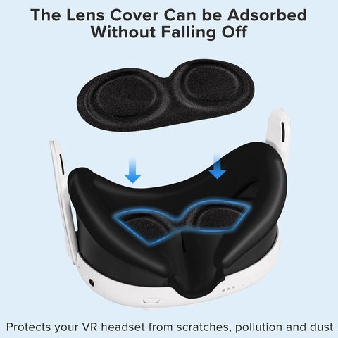 7in1 VR Accessories Kits for Meta Quest 3 Silicone Protective Cover VR Headset Lens Cap Protection Case for Meta Quest 3