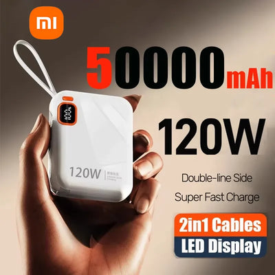 Xiaomi 50000mah Portable PD 120W Power Bank Two-way Fast Charger Mini Powerbank For iPhone Xiaomi Samsung