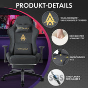 Gaming Chair Luxurious Breathable Office Chair Faux Suede Game Chair Ergonomic Gamer Chair With Footrest Headrest Lumbar Cushio