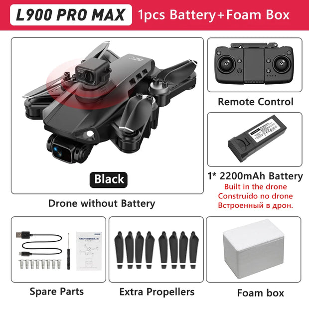 LYZRC L900 PRO GPS Drone 4K Professional HD Dual Camera 5G WIFI Brushless Motor FPV Quadcopter Foldable Aerial Photography Drone