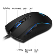 New 61keys Wired White Black Keyboard RGB Gaming Mouse Office Kit Backlight Keyboard and Mouse Combos for PUBG Gamer