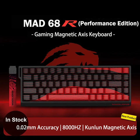 MADLIONS MAD 60/68HE Gaming Magnetic Switch Keyboard Wired Key Web Drive Custom 8K 61/68 Return RT Adjustable Keystroke Hot Swap