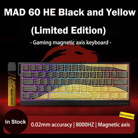 MADLIONS MAD 60/68HE Gaming Magnetic Switch Keyboard Wired Key Web Drive Custom 8K 61/68 Return RT Adjustable Keystroke Hot Swap