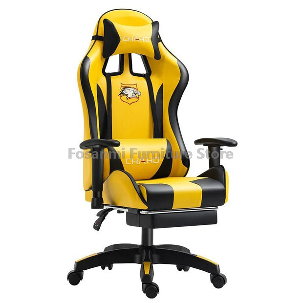 Lift and Swivel Gaming Chair with armrests Home Office Computer High-quality Leather Gamer Chairs Internet Anchor Racing Chair