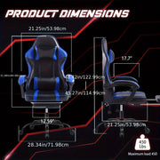 Ergonomic Gaming Chair with Pedal，Racing Style Video Game Chair Suitable for Adults Reclinable Game Chair Office Chair