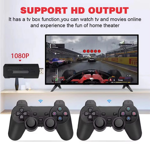 New X2 Plus Game Stick GD10 Pro 4K HD Retro Video Game Console Wireless Controller  128G 40000 Game TV 50 Emulator For PS1/N64