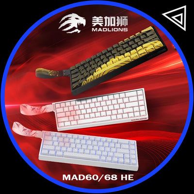 Madlions Mad 60He Magnetic Switch Mechanical Keyboard MAD68 Wired Keyboard Mad60he Custom MAD68he Esports Gamer Keyboard Gifts