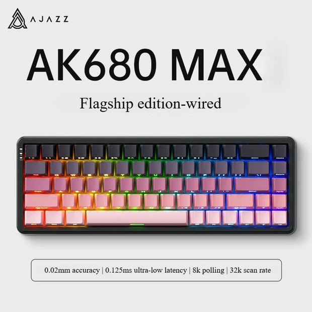 AJAZZ AK680 Max Rapid Trigger Keyboard Magnetic Switch Full-key Hot Swappable 8Khz RGB Hot Swappable Custom Gaming Keyboard