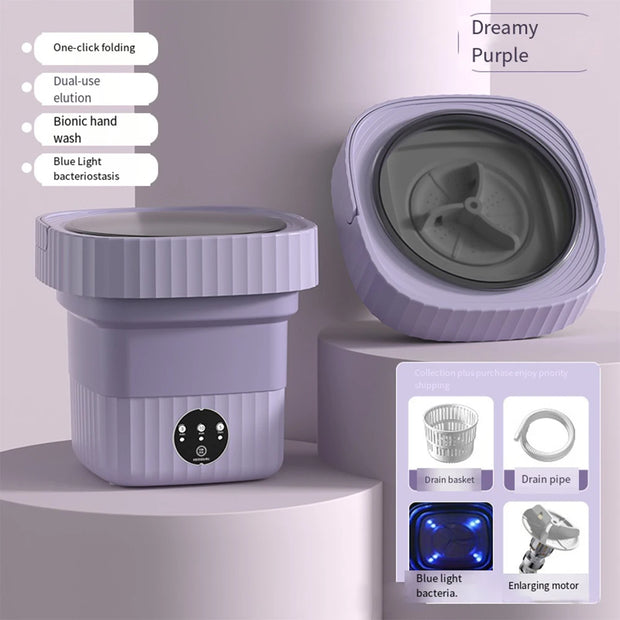 6L 11L Folding Portable Washing Machine with Spin Dryer for Clothes Travel Home Ultrasonic Underwear Socks Mini Washer 110V 220V