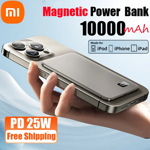 Xiaomi 10000mAh Thin Magnetic Wireless Power Bank PD25W Fast Charging Portable External Battery for Magsafe For iPhone Samsung