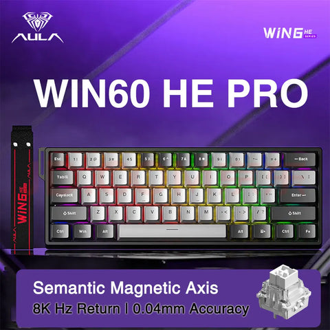 AULA WIN60 WIN68 HE Esports Magnetic Switch Keyboard Rapid Trigger 8K Return RGB Hotswap 60% 68% Custom Game Keyboard