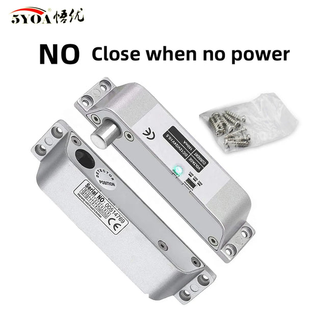 5YOA Electric Mortise Locks Drop Bolt Lock DC12V Smart Electronic with Adjustable Time Delay Fail Safe Mode for Access Control