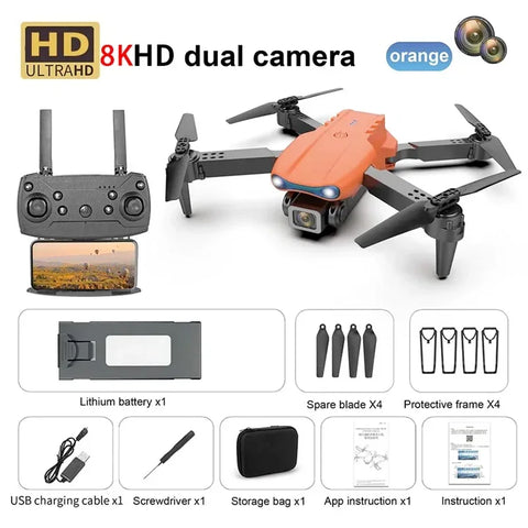 New E99 PRO Drones GPS Profesional 8K with HD Camera FPV 5G Wifi Brushless Motor Foldable RC Quadcopter Obstacle Avoidance Dron