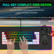 New 61keys Wired White Black Keyboard RGB Gaming Mouse Office Kit Backlight Keyboard and Mouse Combos for PUBG Gamer