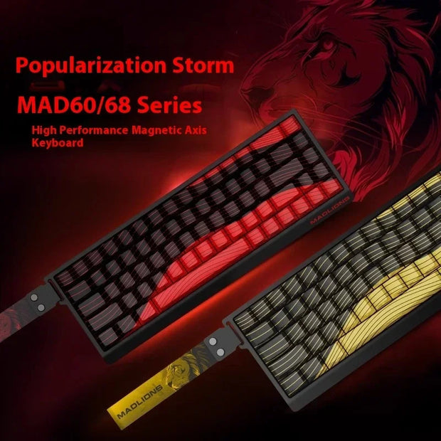 Madlions Mad 60He Magnetic Switch Mechanical Keyboard MAD68 Wired Keyboard Mad60he Custom MAD68he Esports Gamer Keyboard Gifts