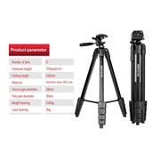 KINGJOY VT-688 675-inch Tripod Stand Desktop Tripod Stand 2kg Payload 1/4"Screw Pan Tilt Ballhead Phone Clip for Live Streaming