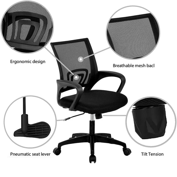 Office Chair Staff Chair Lift Swivel Gaming Chair with Armrests Ergonomic Backrest Office Furniture Lumbar Support