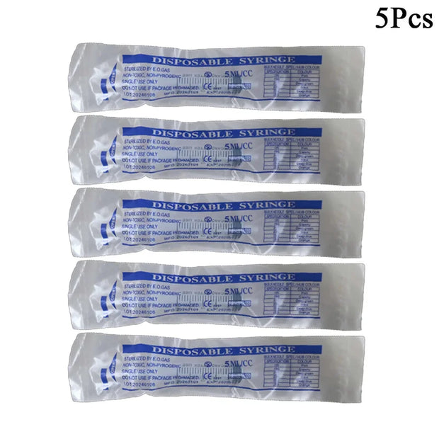 5/10/20/50/100Pcs No needle 5ml Plastic Reusable With OPP Health Measuring Cat Pet Feeding Nutrient Syringe Tools 5ML Syringe