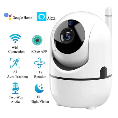 4MP ICSEE Wifi Security Camera Indoor Surveillance Camera Two Way Audio Motion Detection Auto Tracking Baby Monitor Video Camera