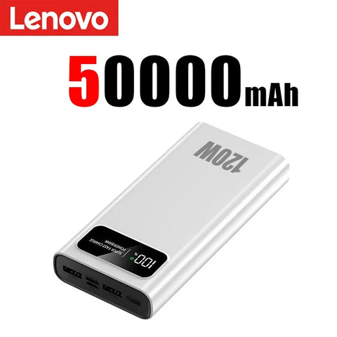 Lenovo 200000mAh Ultralarge Capacity 120W Super Fast Charging Power Bank Mobile Power External Battery For Iphone Xiaomi Samsung