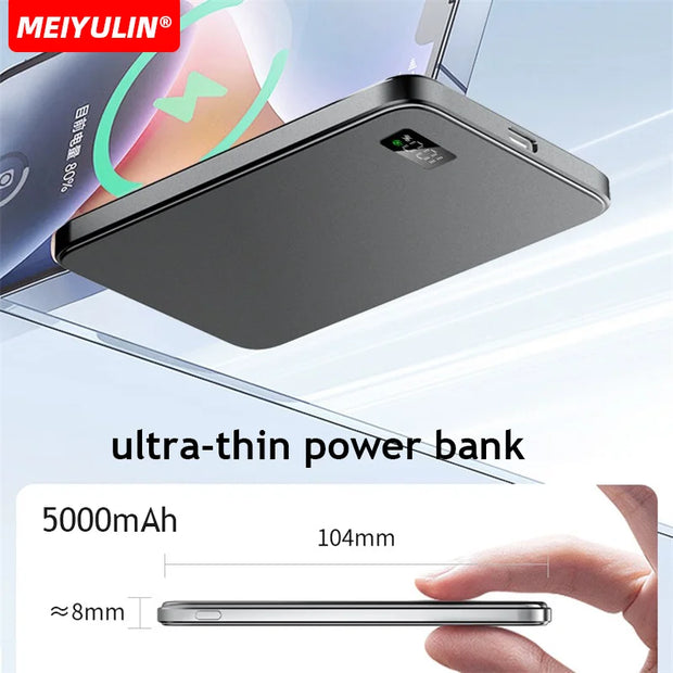 10000mAh Magnetic Power Bank For Apple Watch Wireless Fast Charger External Spare Battery Powerbank For Magsafe iPhone Xiaomi