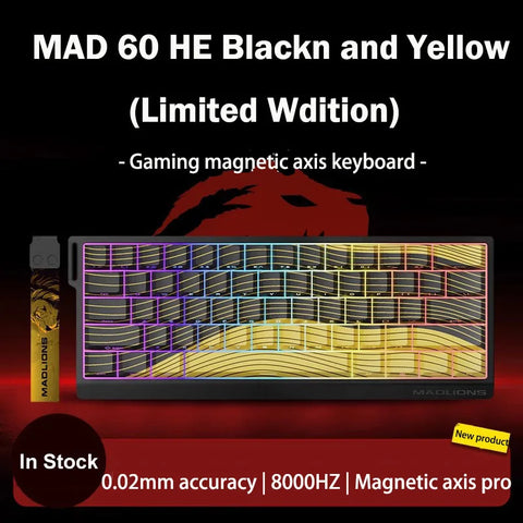 MADLIONS MAD 60/68HE Gaming Magnetic Switch Keyboard Wired Key Web Drive Custom 8K 61/68 Return RT Adjustable Keystroke Hot Swap