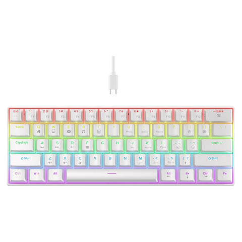 K61 Wired Mechanical Keyboard 10 Kinds of Colorful Lighting Gaming and Office For Microsoft Windows and Apple IOS System