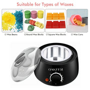 [EU Plug] 200ml Black Wax Melting Machine + 200g Wax Beans Set, Wax Heating, Wax Hair Removal And Wax Therapy Machine