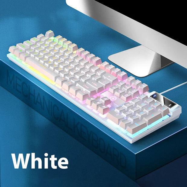 K500 Wired Keyboard Office Gaming Keyboard For Windows And IOS Computer Laptop 104 Keys Mechanical Sensation Membrane Keyboards